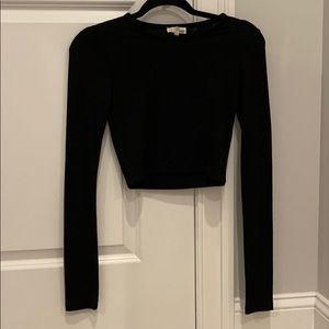 Black Knit Crop Top